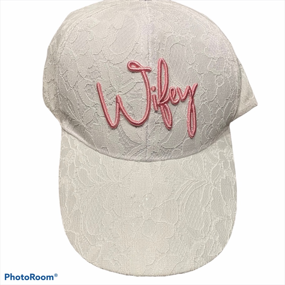 Wifey White Lace Bridal Hat EUC